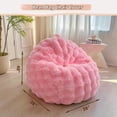 thumbnail image 2 of LIFEREVO Fluffy Faux Rabbit Fur Bean Bag Cover (No Filler), Soft Luxury Fuzzy Stuffed Animal Storage Bubble Large Bean Bag Chair for Plush Toys, Shaggy Furry Beanbag Cover Girls Adults 3ft, Pink, 2 of 7
