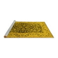 thumbnail image 2 of Ahgly Company Machine Washable Indoor Round Oriental Yellow Industrial Area Rugs, 5' Round, 2 of 4