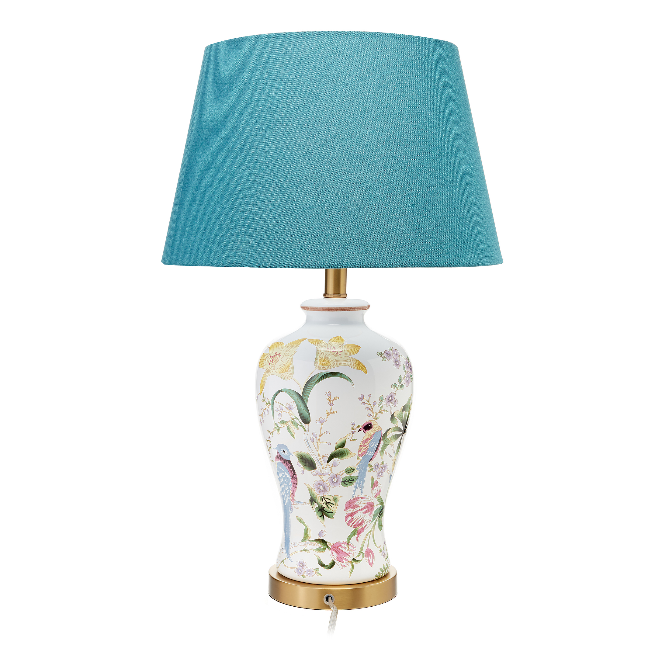 floral white ceramic table lamp