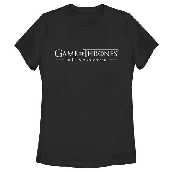 Women's Game of Thrones Iron Anniversary Small Logo Graphic Tee Black Small
