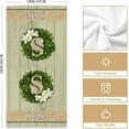 thumbnail image 2 of Custom Kitchen Towel, Green Wreath Personalized Dish Towels Tea Towel | Family Name Hand Towel | Kitchen Decor | Housewarming Gift Monogram Dishcloth Wedding Gift (Floral 12), 2 of 6