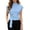 W10-Light Blue, variant on Rhuody Womens Shirts Short Sleeve Crew Neck Button Front Solid Color Tee Fashion Wear Khaki