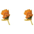 thumbnail image 2 of tssuouriy Reusable Boutonniere Realistic Appearance And Pin Fixture Brooches Flowers Accessories Artificial Gold 2Set, 2 of 6