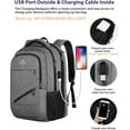 thumbnail image 4 of Matein 17'' Laptop Backpack, Flight Approved Carry on Travel Backpack with USB Charging Port and Luggage Strap for Men Women, Gray, 4 of 8