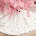 thumbnail image 6 of Christmas Decor Tree Skirt, Hwkond Christmas Tree Skirt Gold Feather Style White Mall Christmas Tree Decoration,White, 6 of 9