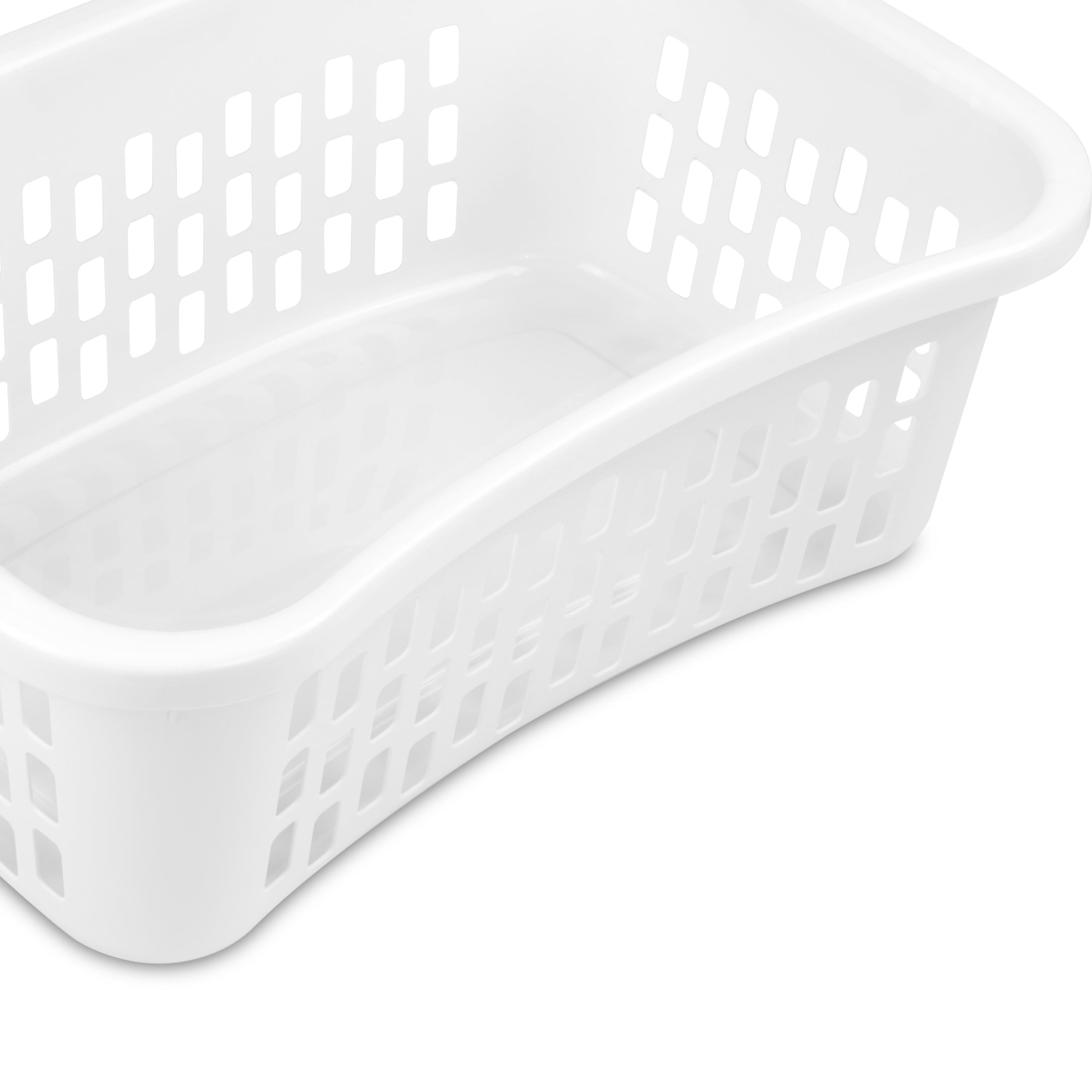 Sterilite 1.5 Bushel HipHold Laundry Basket, Contoured Shape and Comfort Handles for Easy Carrying, White, 6 Count