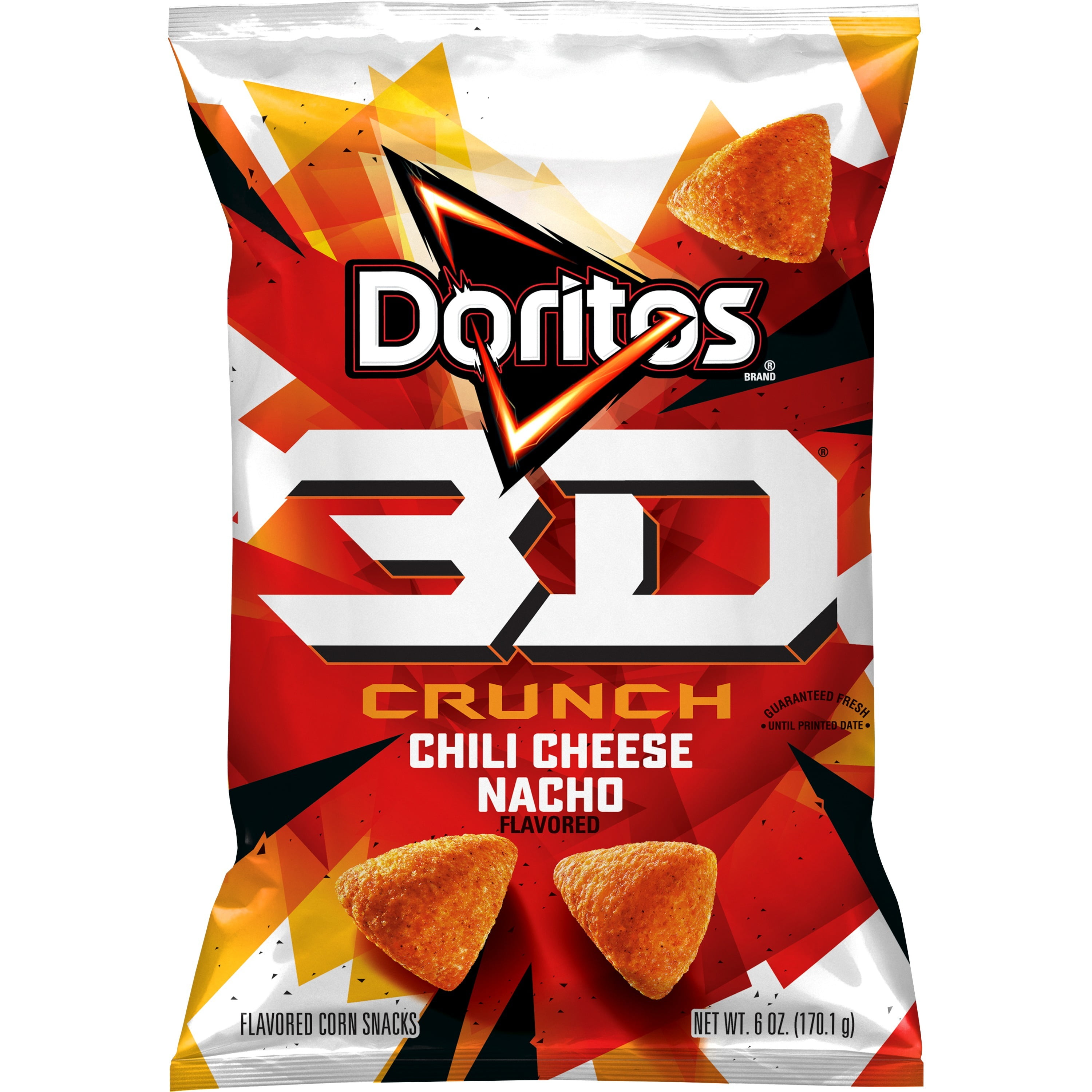 Doritos 3D Crunch Chili Cheese Nacho Flavored Corn Snacks, 6 oz