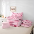 thumbnail image 6 of Feelyou Girly Pink Starfish Twin Bedding Sets 7-Piece, Kawaii Ocean Seashell Bedding Comforter Set, Fashion Buffalo Plaid Reversible Sheet Sets, Ultra Soft Bedroom Decor, 6 of 8