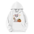 thumbnail image 4 of ZHOGXU Kids Halloween Boys Girls Hoodies With Pocket Long Sleeve Ghost Pumpkin Print Fashion Comfortable Sweatshirt For Casual Daily Wear White 5-6 Years, 4 of 4