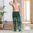 thumbnail image 2 of Balery Green Gold Glitter Pantalones de pijama para hombre, pijama ultraligero, pantalón de descanso-XX-Large, 2 of 6