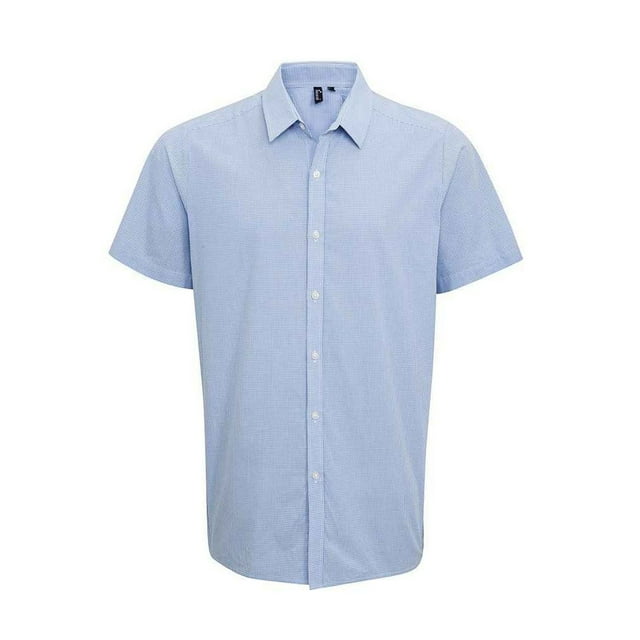Premier Chemise à Manches Courtes en Coton Vichy Mens