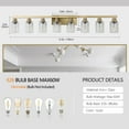 thumbnail image 6 of Holaki 51" Golden 8-Light Vanity Light with Clear Glass Shades, Modern Iron Metal Bathroom Wall Fixture for Mirror, Ideal for Bathroom and Dressing Table (E26, No Bulbs), 6 of 9