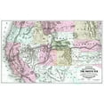 thumbnail image 2 of Williams 32x22 Gold Ornate Wood Framed with Double Matting Museum Art Print Titled - Pacific Railroad with Routes to California 1877, 2 of 4