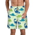 thumbnail image 1 of Balery Cute Dinosaur Blue Green Traje de Baño Estilo Hawaiano para Hombre, Shorts de Secado Rápido con Bolsillos-Large, 1 of 6