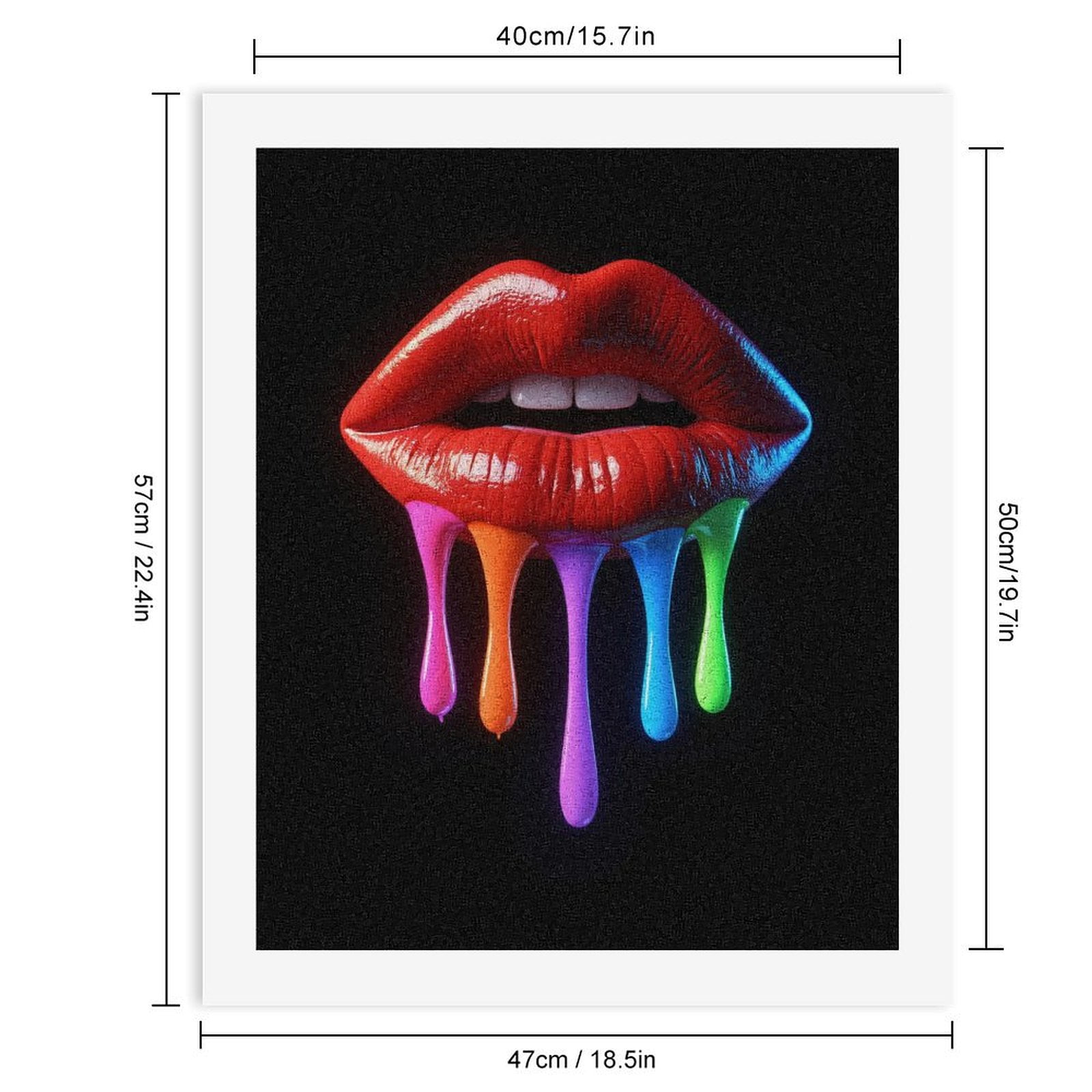 Paint by Numbers Kit for Adults, Vibrant Dripping Lips Art Paint by Numbers, Easy Paint by Numbers Kit for Adults Beginner, DIY Adult Paint by Number Kits on Canvas, Home Decor