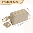 thumbnail image 2 of Genuine Leather Car Key Fob Case, Universal Car Key Fob Holder, Double Layer Zipper Key Case Bag, Light Brown, 2 of 6