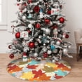 thumbnail image 5 of Picia Fall Maple Leaves Print Christmas Tree Skirt , Christmas Tree Skirt Ornaments for Merry Christmas Holiday Party Decorations Indoor Outdoor-48", 5 of 7