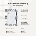 thumbnail image 3 of Handicrafts Home Black & White Chevron Bone & Resin Inlay Picture Frame, 4x6 Photo Frame for Wall or Tabletop, Modern Farmhouse Home Decor, Gallery Wall- Artic Horizon, 3 of 6