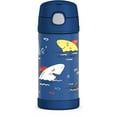 thumbnail image 1 of Bouteille isolée à pression de 12 Oz avec paille Funtainer de Thermos, Requin, 1 of 5