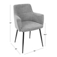 thumbnail image 2 of Belen Kox Andrew Contemporary Dining/Accent Chair in Black with Grey Fabric - Set of 2, 2 of 8