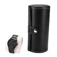 thumbnail image 1 of Watch Rolls 3 Grids Cylinder Watch Roll Holder Wristwatch Display Case Jewelry Gift Storage Box Black Watch Box, 1 of 8