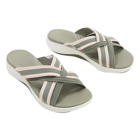

Hvyesh Women s Sandals Flip Flops for Women Women s Slippers Latest Upgrade Elastic Cross Correction Ladies Sandals Summer Slippers