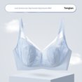 thumbnail image 1 of Ropa interior ultrafina de verano con orejas de conejo sin dejar huellas para mujer, pecho grande, encaje sexy pequeño, sujetador de copa de cristal de látex transpirable, 1 of 4