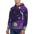 thumbnail image 3 of Fotbe Men's Hoodie with Astronaut Pattern - Kangaroo Pocket Pullover Hooded Sweatshirt, Perfect for Daily Wear, Travel, and Home-X-Large, 3 of 7