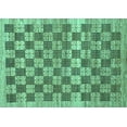 thumbnail image 1 of Ahgly Company Indoor Rectangle Checkered Turquoise Blue Modern Area Rugs, 8' x 10', 1 of 4
