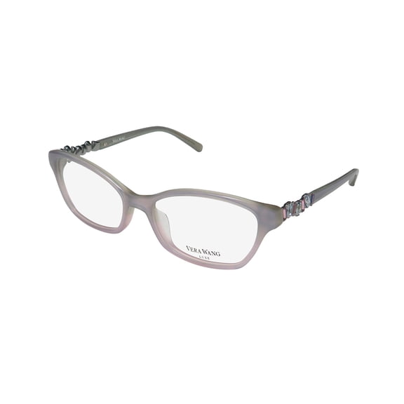 NEW VERA WANG LUXE ALRISHA WOMENS/LADIES CAT EYE FULL-RIM GREY PEARL FRAME DEMO LENSES 49-16-130 EYEGLASSES/EYE GLASSES