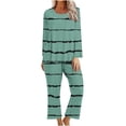 thumbnail image 1 of ameIAEA Ensemble de Pyjama pour Femmes Manches Longues Col Rond Pantalon Grand Ensemble de Détente 2 Pcs, 1 of 5