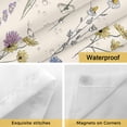 thumbnail image 4 of No Hook Shower Curtain with Snap in Liner, Watercolor Flower on Faint Yellow Waterproof Bath Curtain Double Layers with See Through Top Window, Seamless Blossom Floral Leaves Shower Curtains 48x72in, 4 of 9