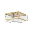 thumbnail image 3 of JONATHAN Y Grayson 12" 2-Light Bohemian Farmhouse Iron/Glass LED Flush Mount, Brass Gold/Clear, JYL9501C, 3 of 7