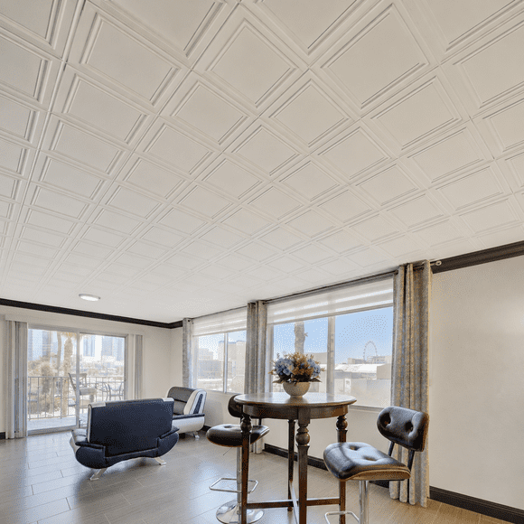 Lot de 48 Tuiles de Plafond en Polystyrène Styro Pro, Couverture de 129 Pi2