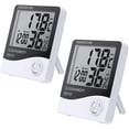 thumbnail image 1 of Higrómetro de temperatura digital LCD interior de 2 piezas con pantalla LCD medidor de temperatura medidor de humedad y tiempo del sistema 12 horas/24 horas con alarma Namotu MZQ-0900-1, 1 of 7