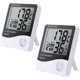 thumbnail image 1 of Higrómetro de temperatura digital LCD interno de 2 piezas con pantalla LCD Temperaturmesser Feuchtigkeitmessger?t und Systemzeit 12 Stunden/ 24 Stunden mit Alarm, 1 of 8