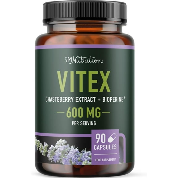 Vitex Chasteberry for Hormone Balance, Fertility & Menstrual Cycle Support | Gluten-Free, 3 Month Supply | 90 Ct