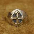 thumbnail image 2 of Brass Cross 925 Sterling Silver Ring Biker Punk Jewelry TA408 Small Model US Size 8.5, 2 of 16