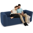 thumbnail image 1 of Gymax Double Inflatable Couch Portable Blow Up Sofa w/ Detachable Cover Blue, 1 of 10