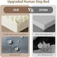 thumbnail image 4 of Oversize Human Dog Bed Memory Foam Bed with Plump Pillow and Blanket Khaki 71"L x 45"W x 12"Th, 4 of 9