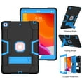 thumbnail image 2 of TECH CIRCLR Étui pour iPad 9e 8e 7e Génération 10.2 Pouces, Étui à Trois Couches Antichoc avec Support, Protection Intégrale Hybride Résistante aux Chocs, Noir+bleu, 2 of 6