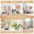 thumbnail image 3 of Doulami Clothes Rack on Wheels Rolling Garment Rack with Shelves Stainless Steel Extendable Clothing Drying Rack for Hanging Clothes, 3 of 11