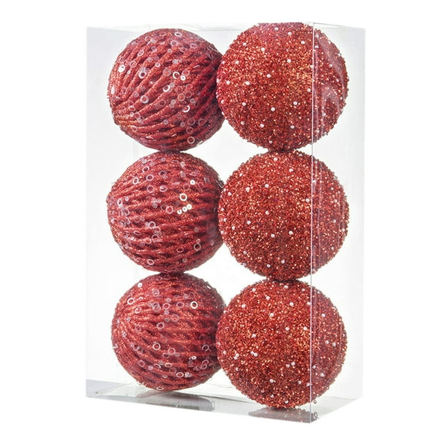 Rbaofujie Christmas Balls Bulk 6PC 10cm Christmas Christmas Tree Ornaments Plastic Christmas Decorations Christmas Tree Decorations Christmas Gifts