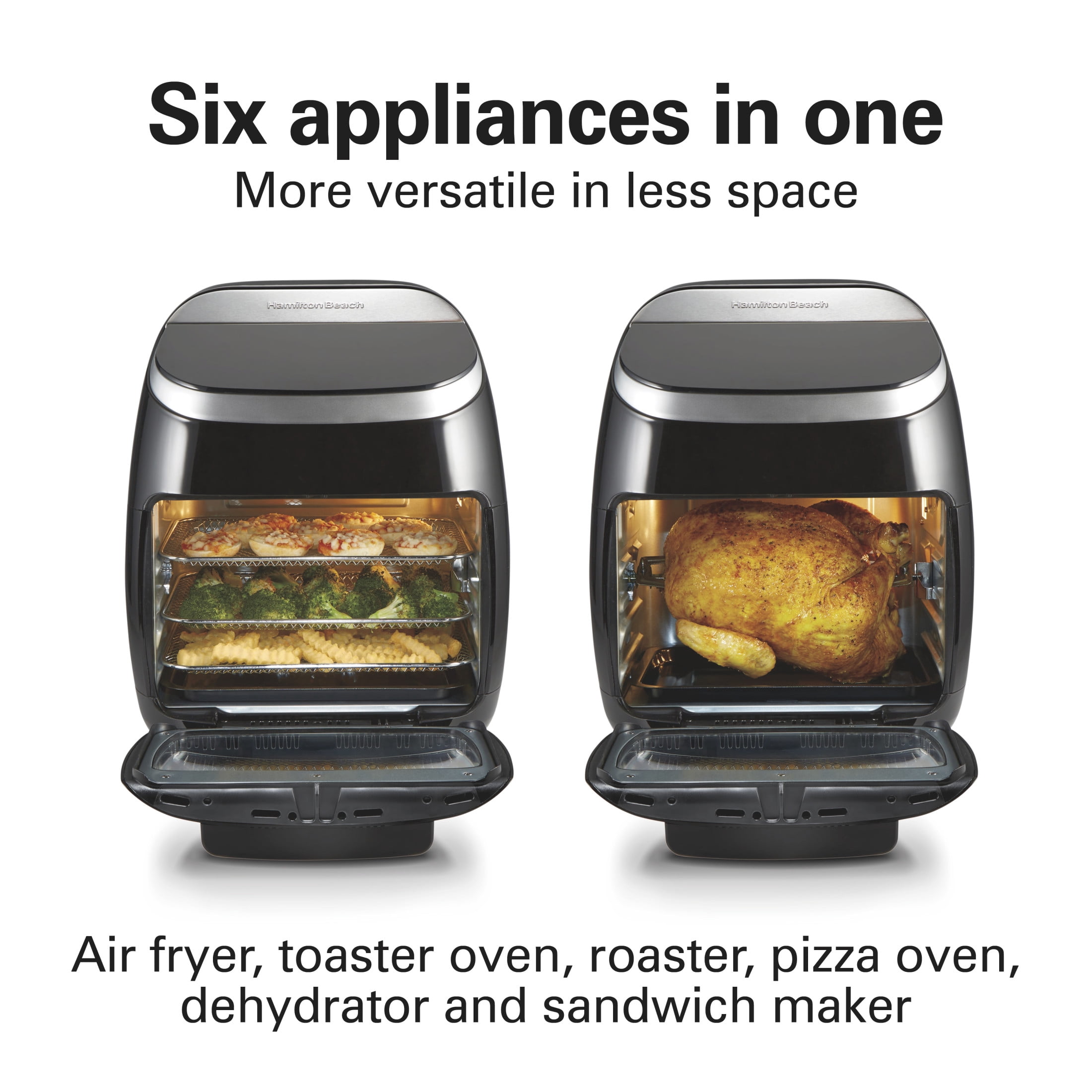 Hamilton Beach 11.6 Quart Air Fryer Oven with Rotisserie, Black and Stainless Steel