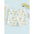 thumbnail image 3 of Suealasg Kids Boys Swim Trunks 6M 1T 2T 3T 4T Dinosaur Plaid Turtle Print Elastic Waist Swim Shorts Toddler Baby Boys Summer Swimsuit Bathing Suit Beachwear 0-4 Years, 3 of 9