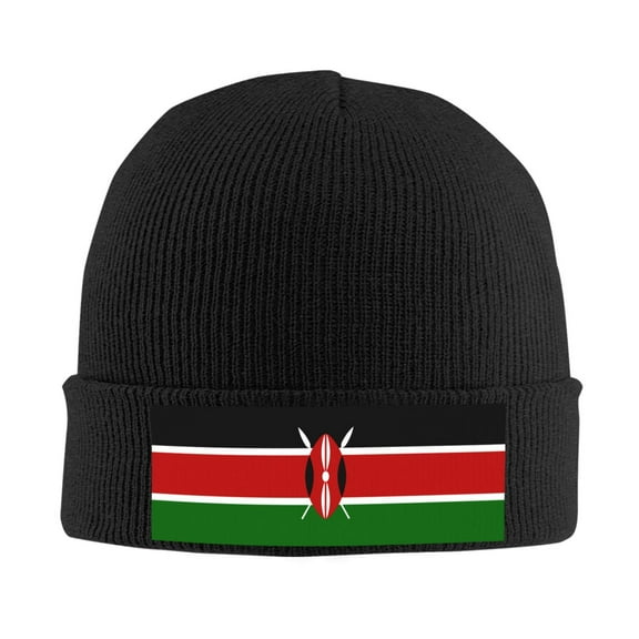 Africa Kenyans-Flag Beanie Hat Knit Hat Skull Cap for Men Women Winter Hat Black
