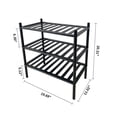 thumbnail image 4 of 3 Tier Bamboo Shoe Rack，Narrow Shoe Shelf for Closet，8 Pairs Shoe Storage Organizer for Entryway，Black, 4 of 9