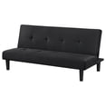 thumbnail image 6 of Pemberly Row 65" Futon Convertible Sofa Bed Sleeper Couch - Black Fabric w/ Foam, 6 of 10