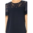 thumbnail image 5 of Women's Classic Solid Top with Lace Accent Casual and Elegant, 5 of 5