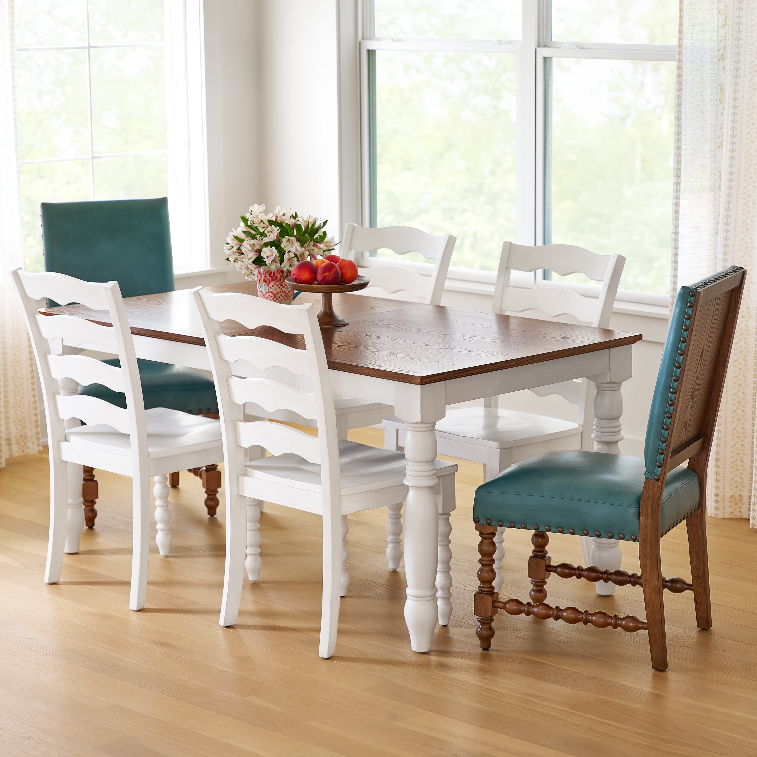 The Pioneer Woman Harper Solid Wood Dining Chairs, White, Set of 2
